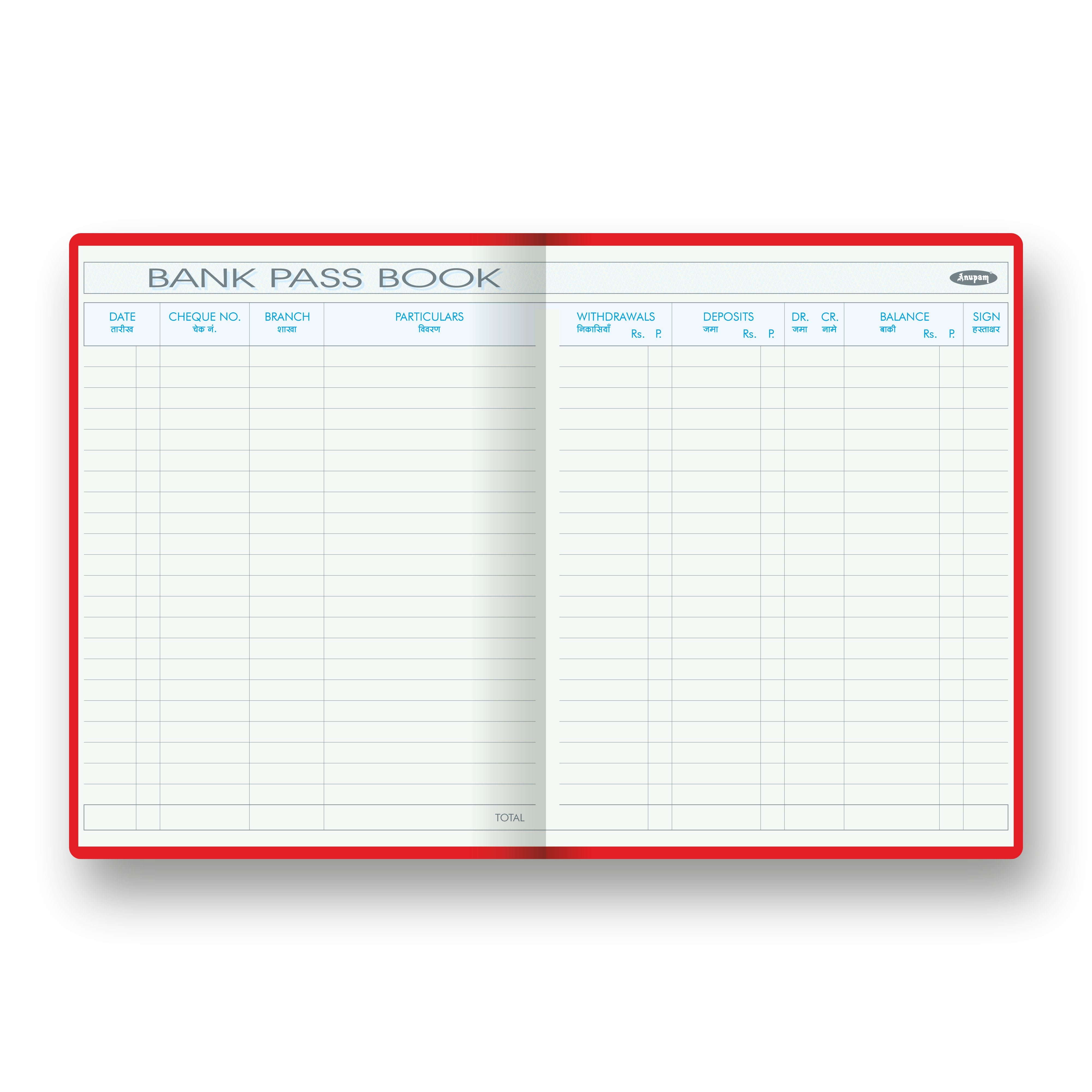 Anupam Bank pass book -premium robust material-hardbound and PVC variants- 80 GSM